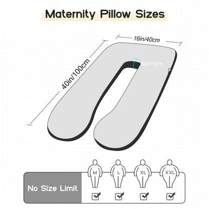 47-Inch U-Shaped Extra Large Pregnancy And Adult Luxury Full-Body Maternity Sleep Pillow, with Removable Pillowcase Cover, Ideal for Side Sleepers, Provides Support to Pregnant Woman'S Back, Hips, Legs, Belly, And Abdomen, Ensuring Comfortable Sleep