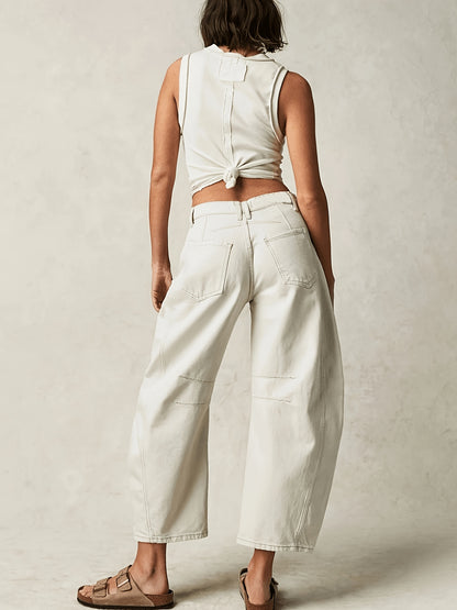 Women's Beige Jeans - product view 5