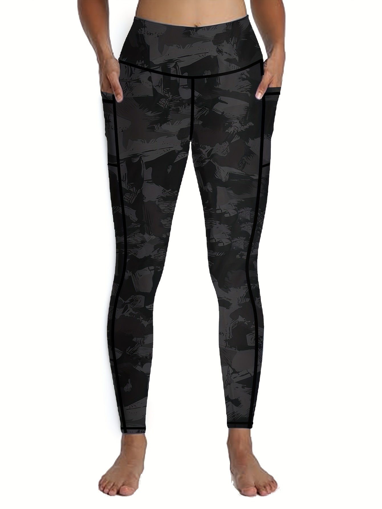 2026 5-Pack Plus Size Sports Leggings For Women, High-Waisted Cropped Yoga Pants With Pockets, Fitness Running Compression Tights, Game Day Fan Gear for Football and All Fans
