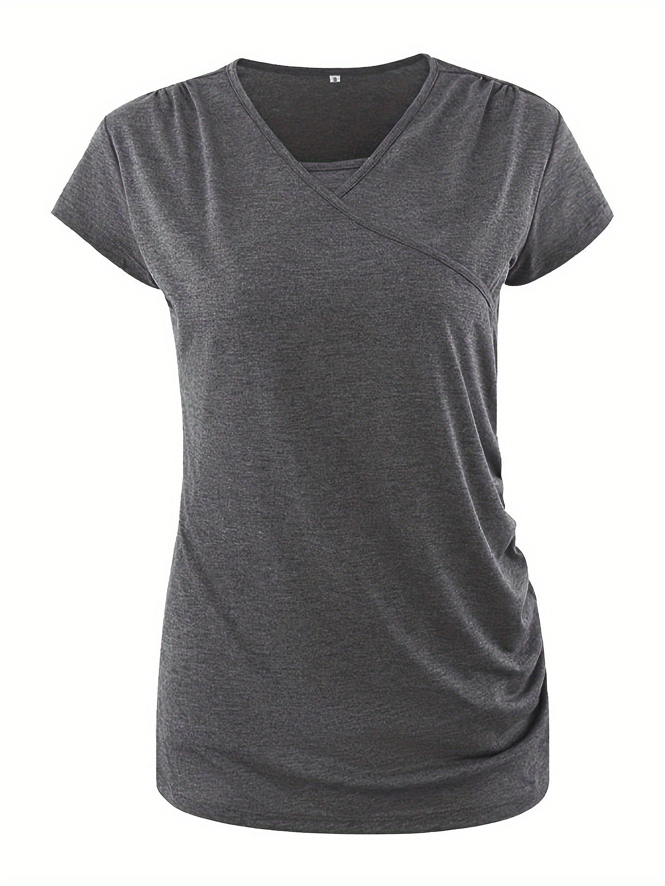 Set of 3 Women'S Short Sleeve Maternity Tops with Side Ruching for Breastfeeding