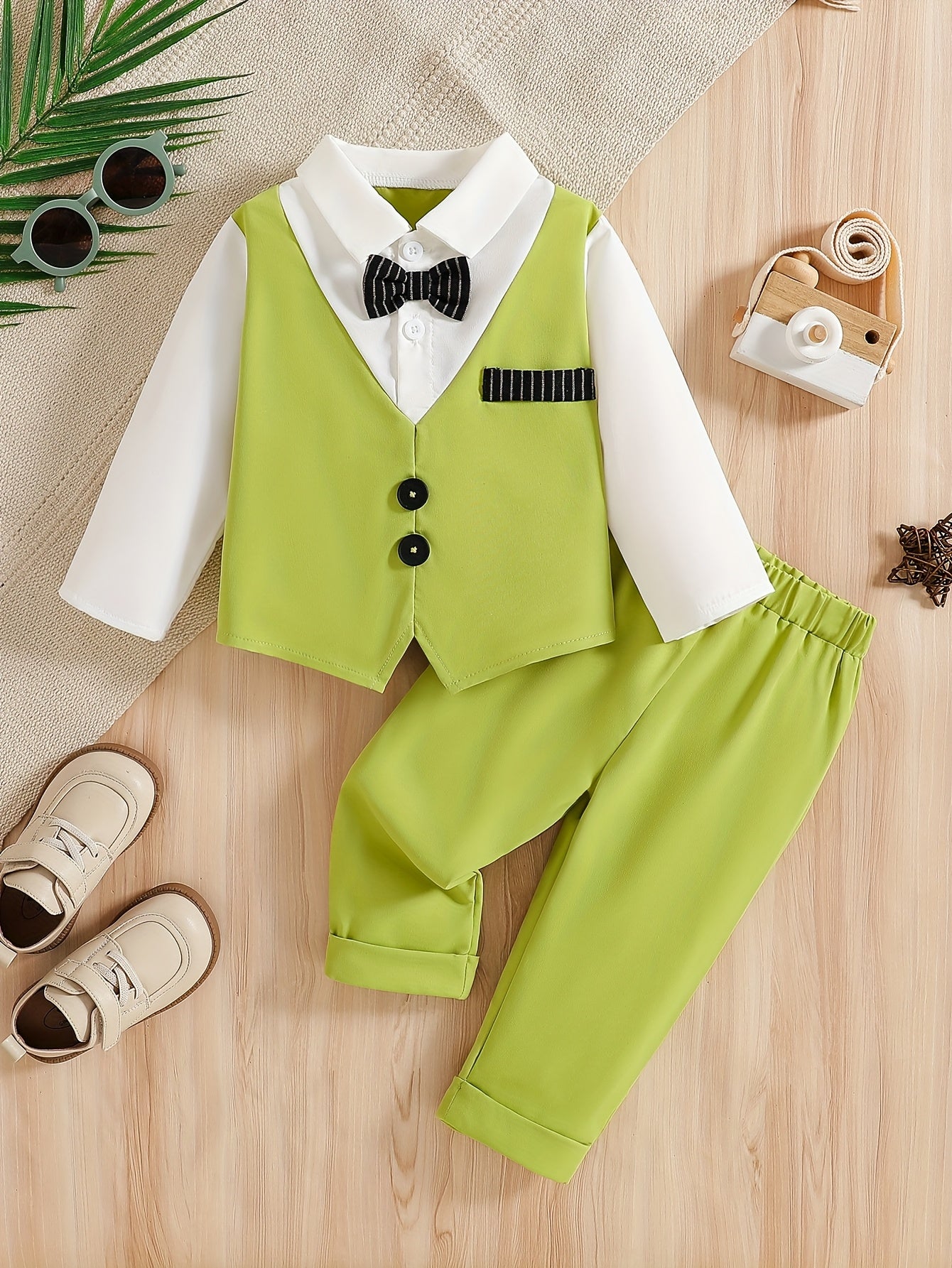 Baby Clothing, Baby Products, Baby Spring And Autumn Suits, Wedding And Birthday Party Gifts, Suits, Fake Two-Piece Long Sleeved Tops And Pants, Children'S Gentleman Suits, School Season Hot Items, Baby Boy Birthday Gifts, Valentine'S Day Gifts