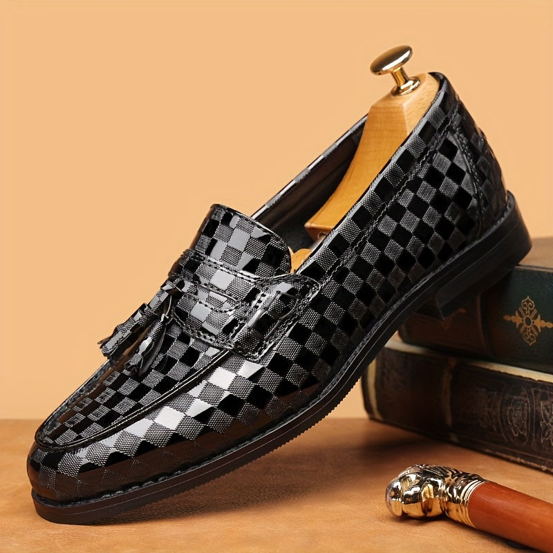 Men's Slip-On Business Casual Loafers - All-Season, Plus Size Available, Genuine-Like Upper (Genuine) - British Style s for Office, Formal & Casual Attire - Pointed Toe & Cushioned Insole (8670)