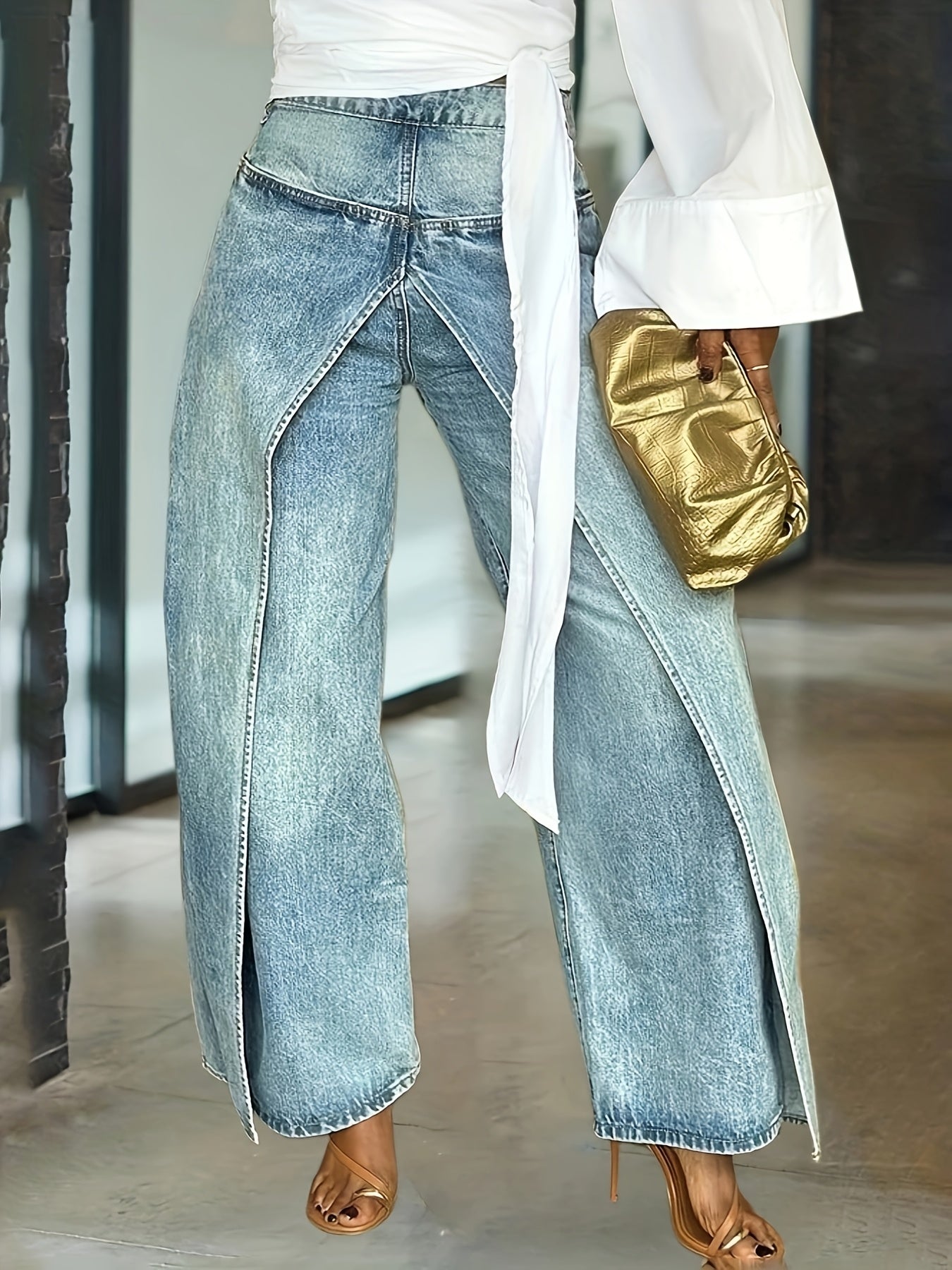 Women's Blue Denim High-Waist Jeans - product view 7