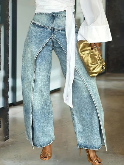 Women's Blue Denim High-Waist Jeans - product view 2