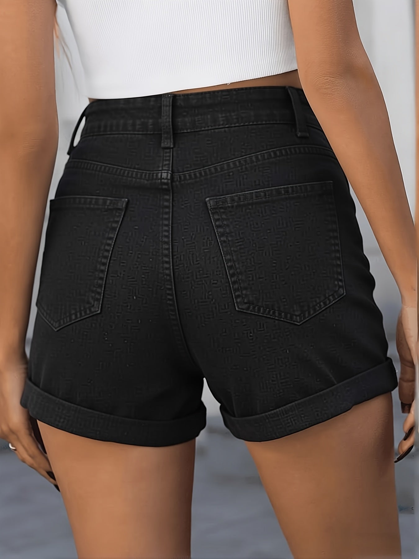 Women's Green Denim High-Waist Pants - product view 8