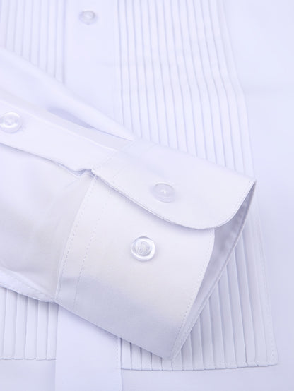 2026 New Men's French-Style Dress Shirt, Shirt Only Without Gift Box, Includes A Bow Tie, Elegant Pleated Front Dress Shirt/top, Suitable for Work, Office, Weddings, Formal Stand-up Collar Shirt, A Gift for Him for Christmas Or Valentine's Day