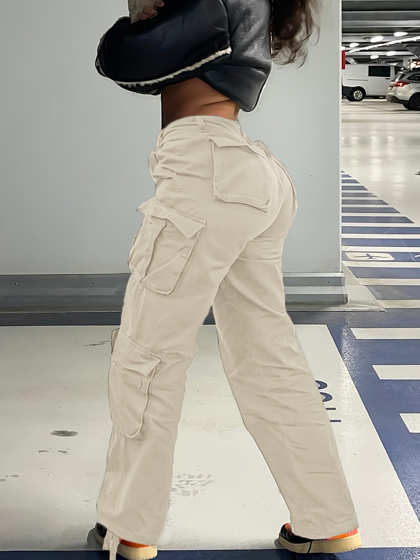 Street Hip-Hop Style Low Waist Multi Pocket Workwear Casual Denim Workwear Pants