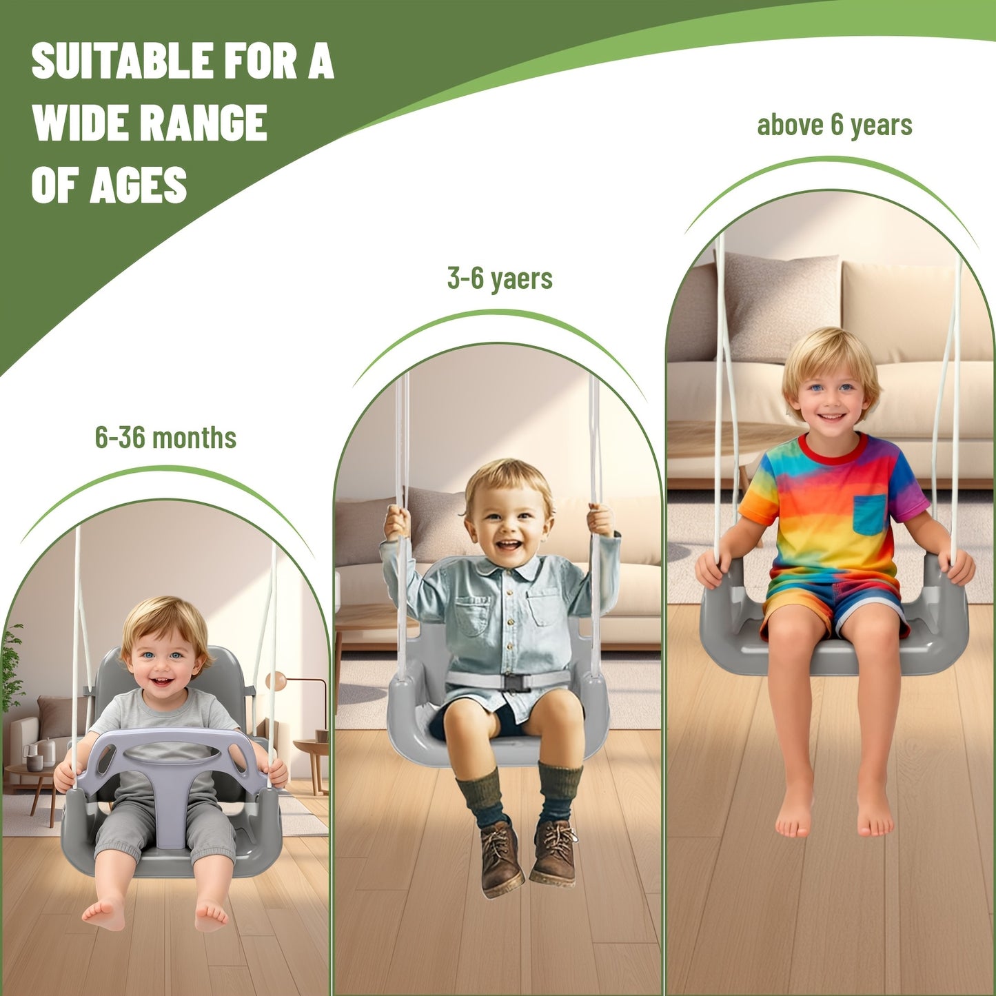 Baby Swing Set, Jumper and Swing, Indoor and Outdoor, Foldable Metal Stand, for Holidays, Birthdays, or Festivals