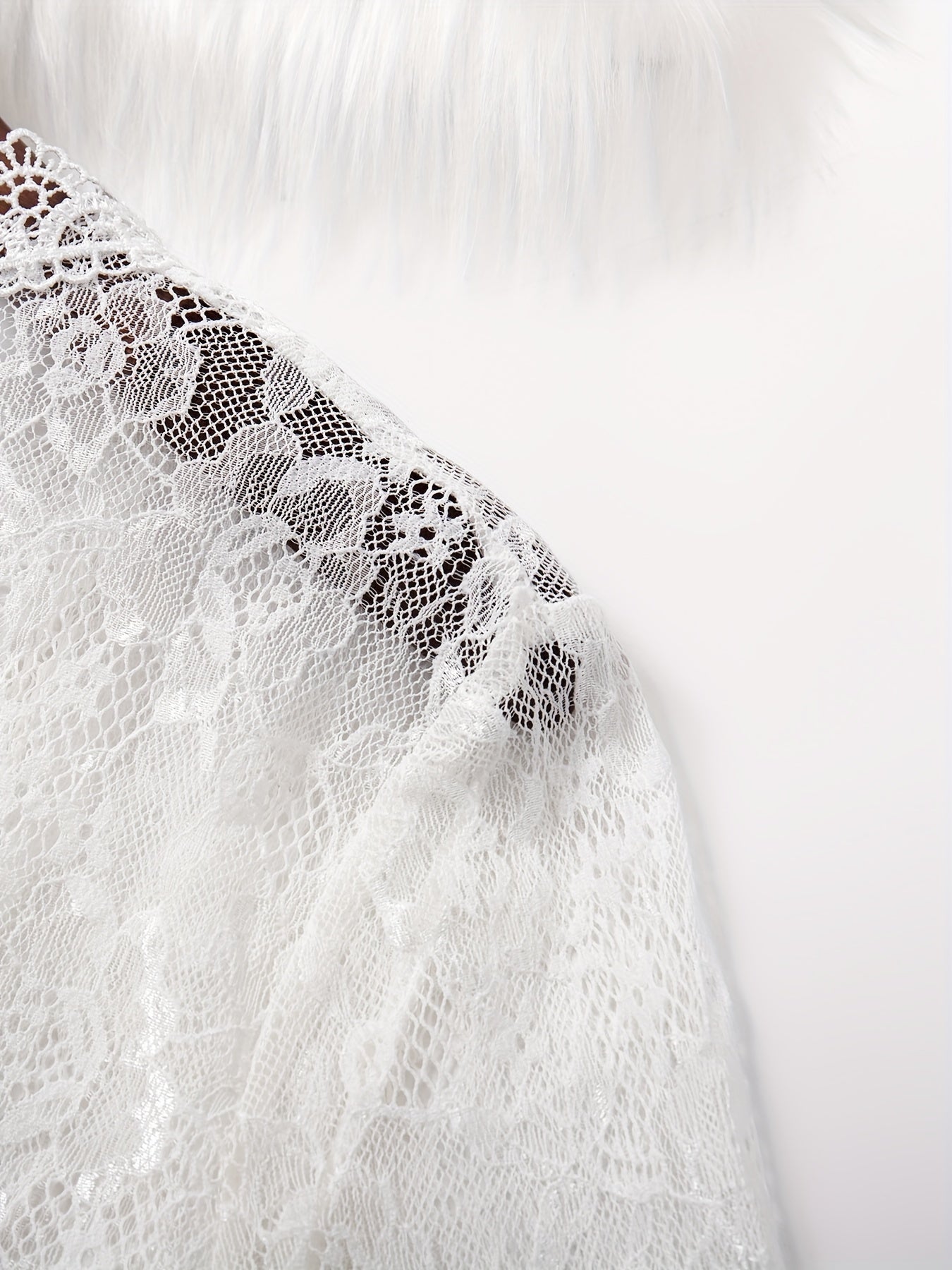 Women's Elegant Lace Cardigan - Semi-Sheer Floral Wedding shawl, Lightweight Bridal Shawl for Bridesmaids, Half-Sleeve Open Front Closure, Formal Party Wrap in, Perfect for Weddings, Proms, Galas - Bridal Party Accessory, Semitransparent Fabric, Prom Acce