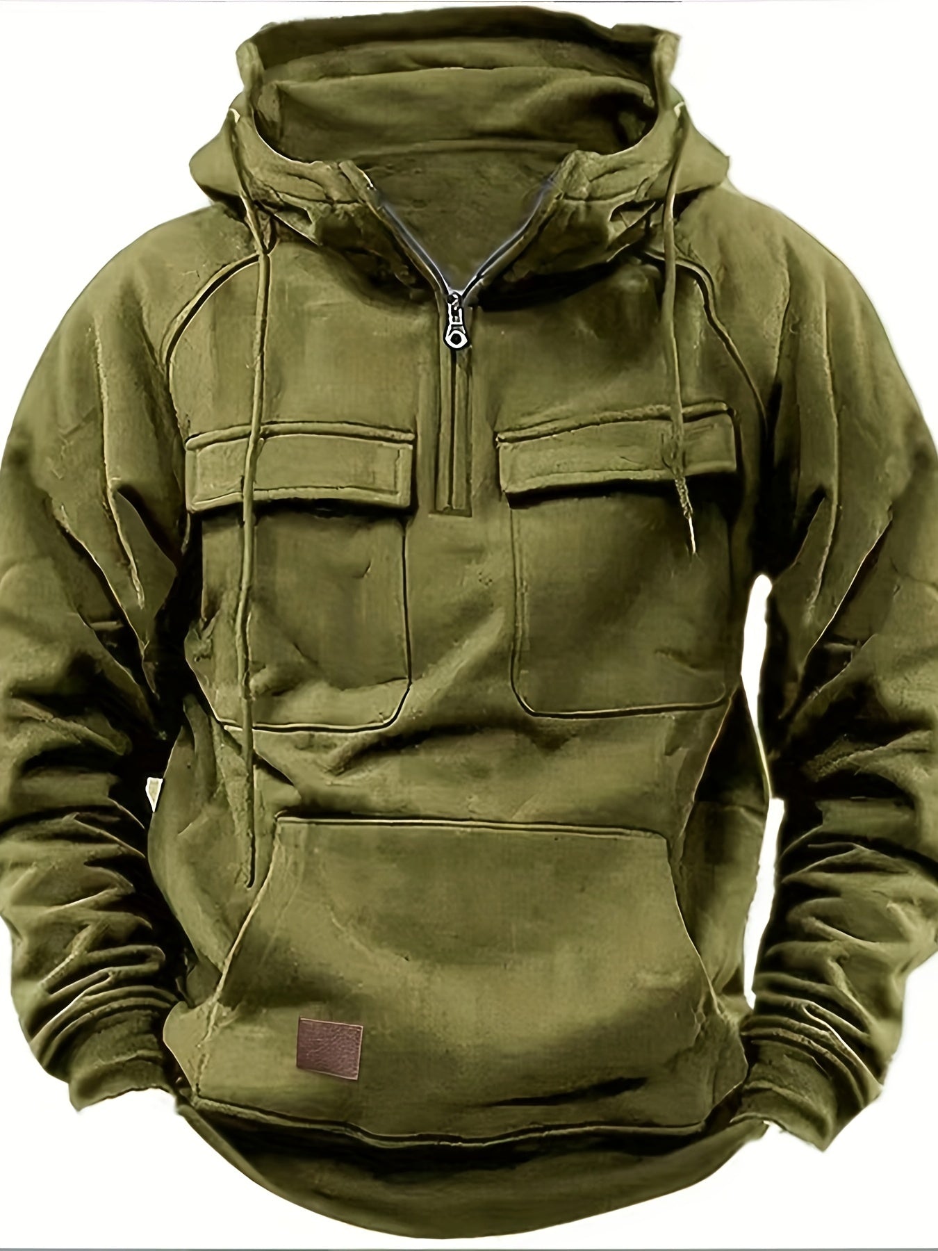 Men's Black Polyester Hoodie - product view 20