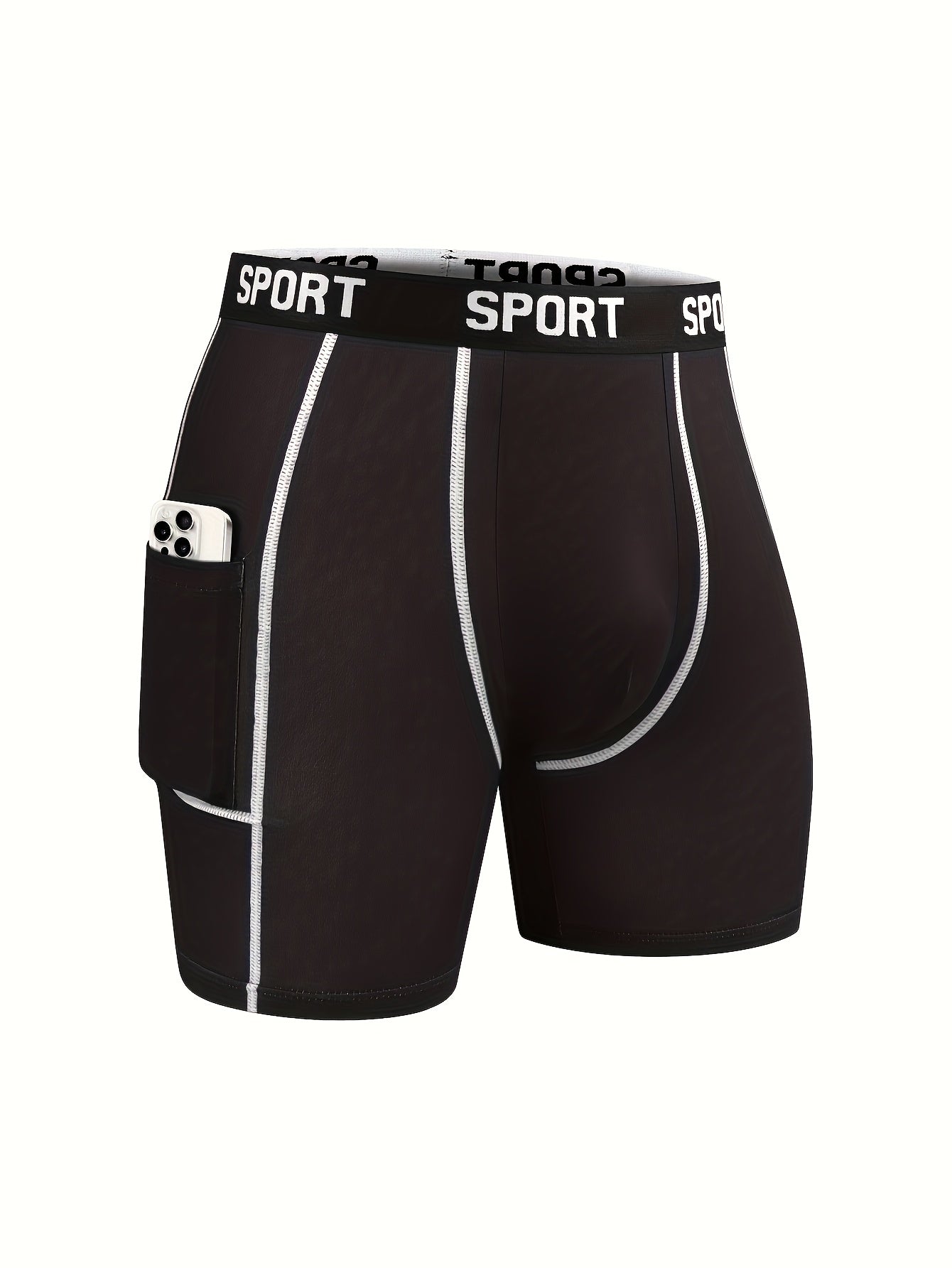 Set of 10 Men'S Underwear Featuring Pockets - Breathable, Stretchy, Quick-Drying, with an Elastic Waistband, Suitable for Sports And Leisure, Running, And Fitness. Soft And Lightweight