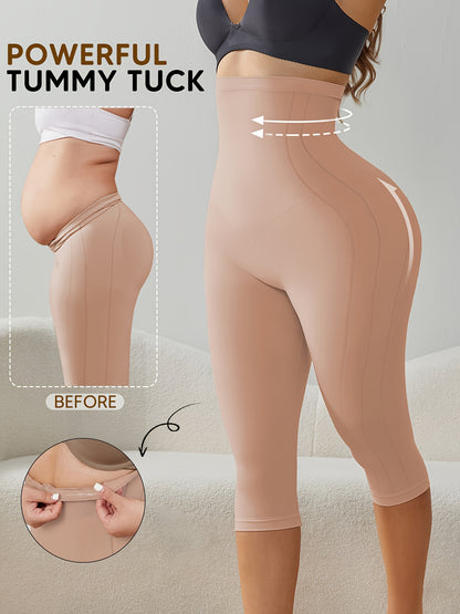 Solid High-Waisted Shaping Shorts Featuring an Anti-Slip Strip, Designed for Tummy Control And Butt Lifting. These Comfortable And Highly Elastic Shapewear Pieces Are Excellent for Abdominal And Hip Lifting