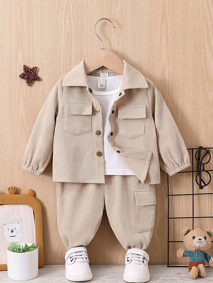 Children'S Suit Boys' Autumn Winter Clothes Baby Fashion Work Clothes 2pcs Boy'S Sports Suit Children, for Outdoor