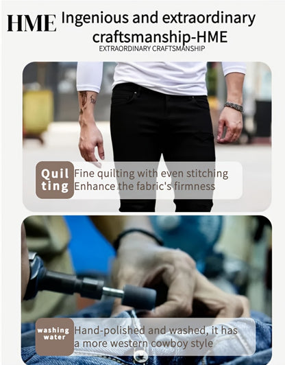 Men's Skinny Jeans - Classic Wash Patchwork