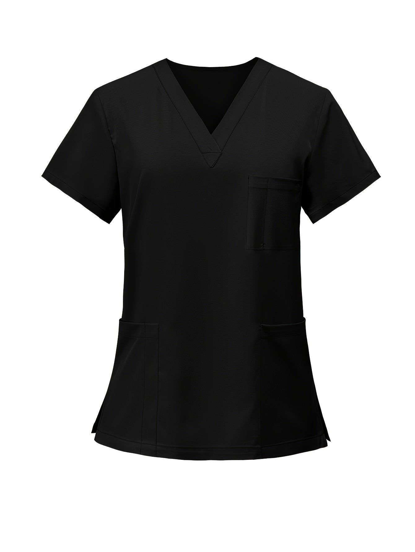 [2pcs Scrub Suit Set] Ships From The United States] 2pcs Set Scrub Suit Set for Women Modern V-neck Top T-shirt & Tapered Leg Jogger Pants with Drawstring Nursing Uniforms Set Suitable for Pet Hospitals, Dental Clinics, Nursing Work, Etc