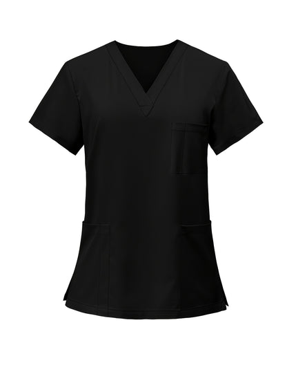[2pcs Scrub Suit Set] Ships From The United States] 2pcs Set Scrub Suit Set for Women Modern V-neck Top T-shirt & Tapered Leg Jogger Pants with Drawstring Nursing Uniforms Set Suitable for Pet Hospitals, Dental Clinics, Nursing Work, Etc