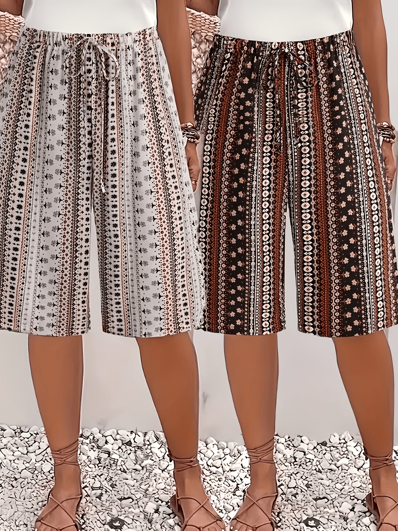 2pcs Women'S Casual Shorts Set - Black & White Abstract Print, Drawstring Waist, Lightweight, Perfect for Beach & Summer Outings, Summer Casual Wear|Abstract Print Shorts|Lightweight Shorts