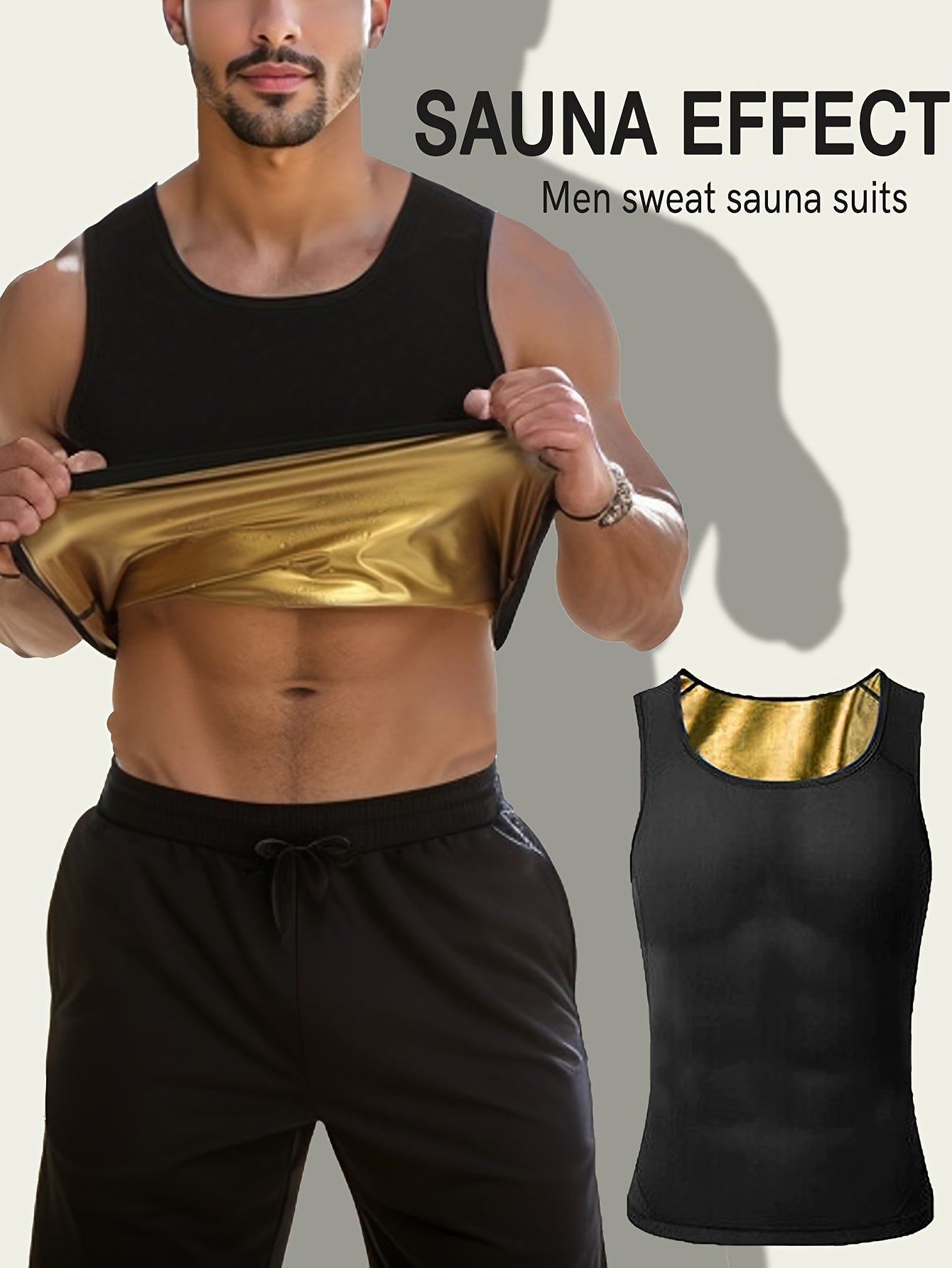 Men'S Sauna Vest for Sweating, Shapewear Waist Trainer, Tummy Control Body Shapers, And Gym Tank Tops