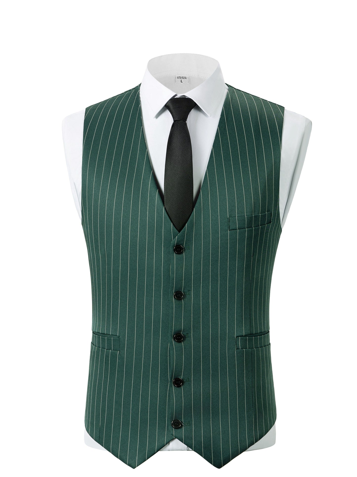 [New Men's 3pcs Suits] 3pcs New Men's Suits - Vertical Striped Suit Jackets, Vests, Pants - Two-button, Suitable for Weddings, Business Banquets, Parties, Daily Wear Valentines Gifts for Men