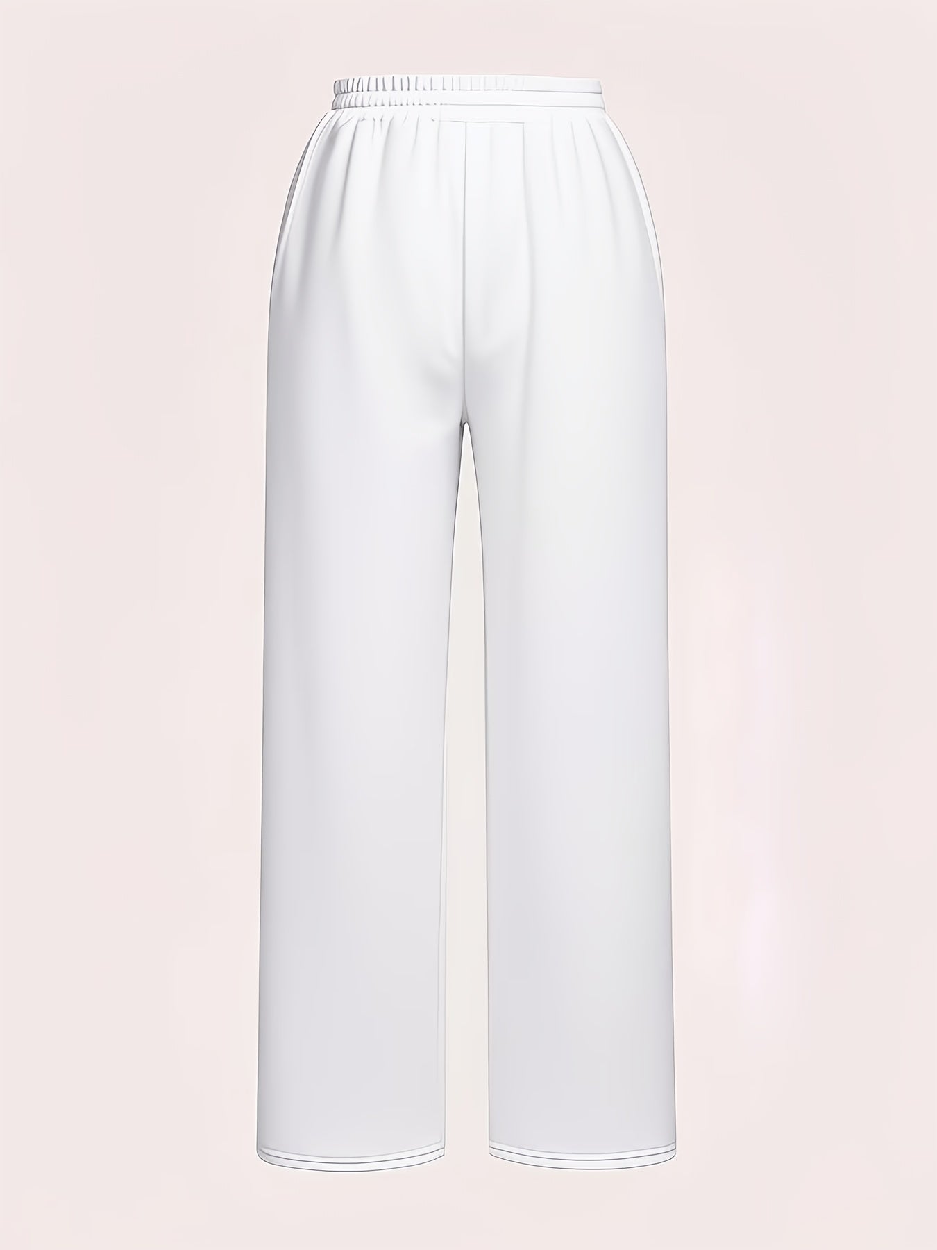 4pcs Women's Straight-leg Casual Pants - Elastic Waistband, with Pockets, Comfortable All Year Round, Machine Washable, Smooth Texture, Simple Design - Red, Black, White, Gray Casual Home Pants, Jogging Pants, Casual Wear, Halloween, Teacher's Day