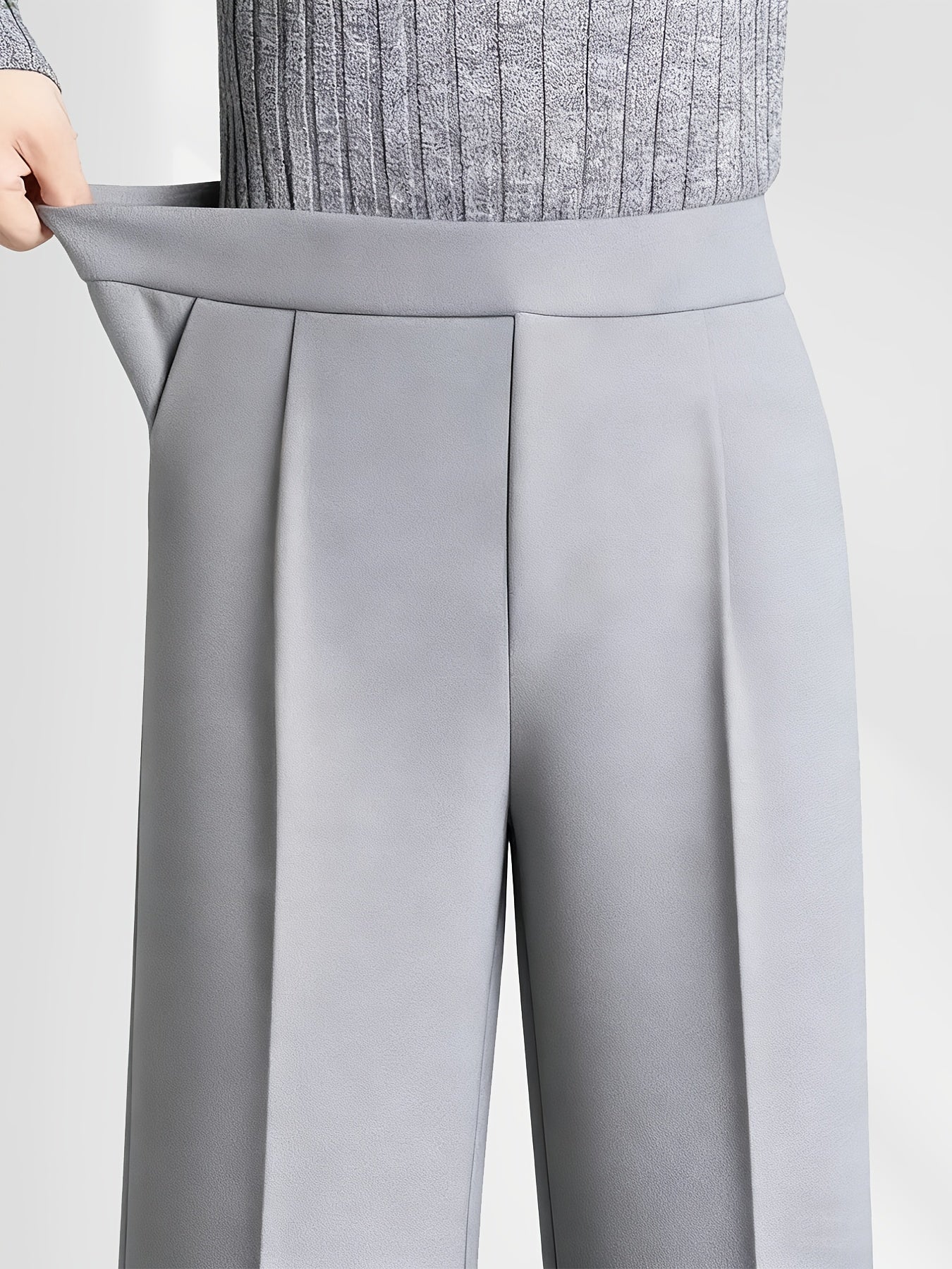 4pcs Spring And Summer Women'S New Slim Fit Narrow Version Casual Elegant Solid Color Women'S Trousers High Waist Slim Fit Comfortable Professional Formal Straight Tube Hanging Feeling High-end Design Suit Pants