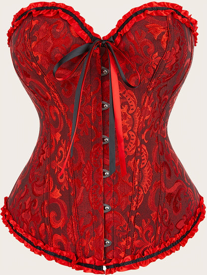 Palace Style Corset with Boning to Shape Waist And Push Up Bust, Sexy Jacquard Shapewear Top, Suitable for Wearing with A Dress, for Halloween Christmas