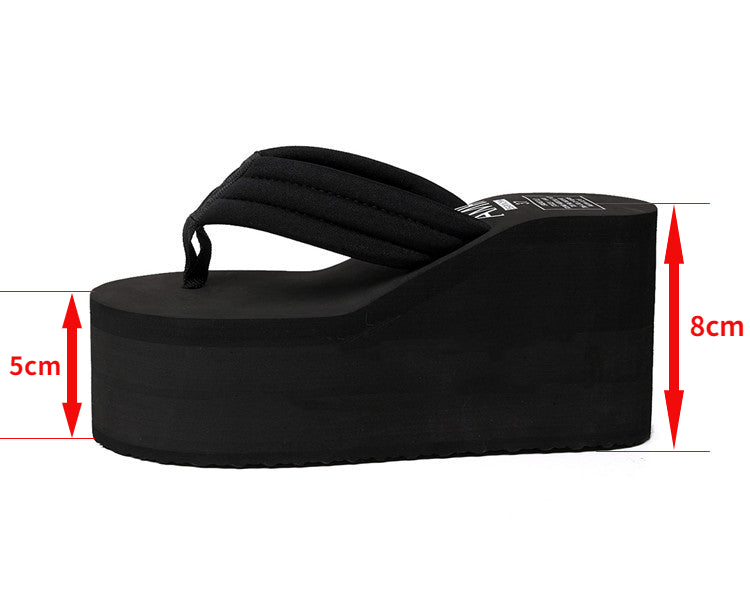 Newest Style Women'S Flip Flops Comfortable Summer Casual Flip Flops Women Slippers Beach Style Non-Slip Thick Sole Wedges Shoes, Women Shoes