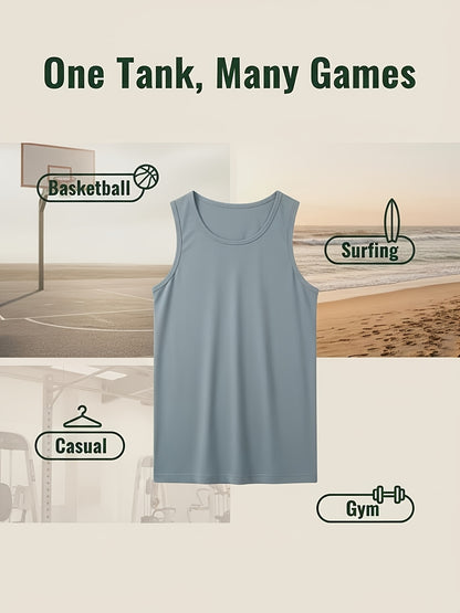 Kinglaman 6-pc Men'S Tank Tops Sleeveless Quick-Dry T-Shirt for Running Gym Sports Breathable Vest Tops