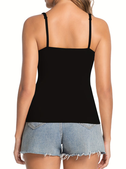 [3-Pack Adjustable Camisole] 3-Pack Comfortable And Versatile Adjustable Strap Camisole With Built-in Bra Pads, One-Piece Bra For Anti-Exposure, Suitable For Home Wear Or Outerwear