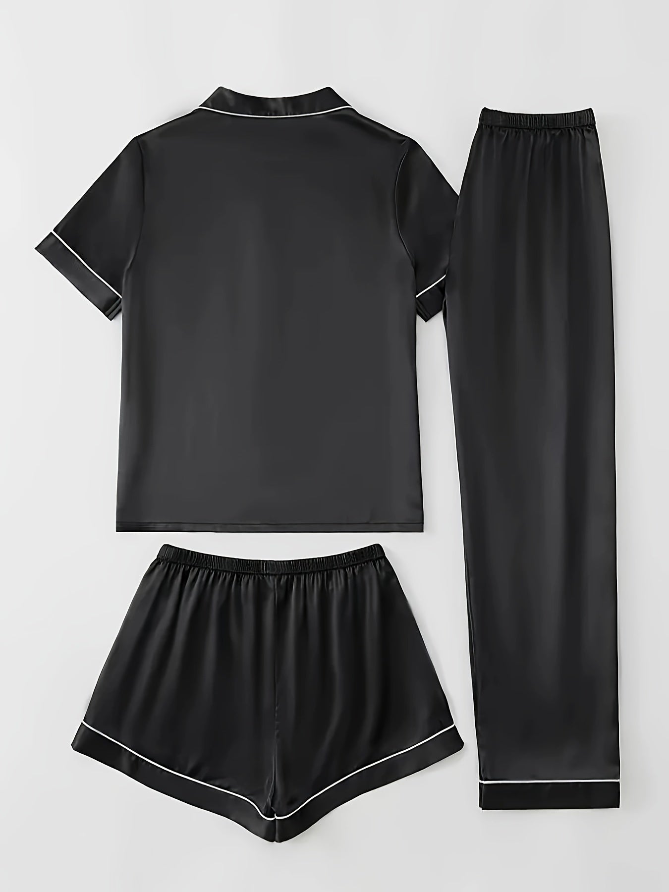 Women's Champagne Satin Short-Sleeve Pants - product view 23