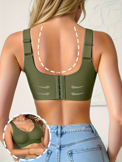 Plus-Size Wireless Women's Bra Suitable for Large Breasts - Full-Coverage Lift & Push-Up Underwire-Free Bust Enhancer with Adjustable Straps, Removable Pads, Seamless Smoothing Lingerie for Daily Wear & Special Occasions