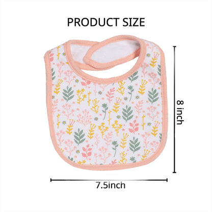 Kapital K 5pcs! Double - Layered Absorbent Cotton 5 - Piece Set with Cartoon Embroidery and Magic - Tape Adjustable Feeding Bibs for 0 - 3 Year - Olds, Boys & Girls