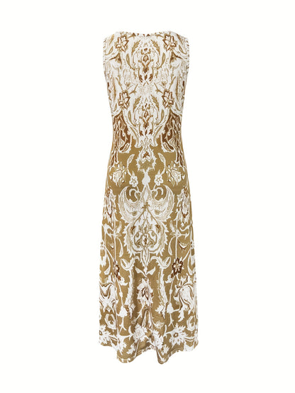 Flower Print Women's Dress - Summer New Fashion Resort Style [Orientation