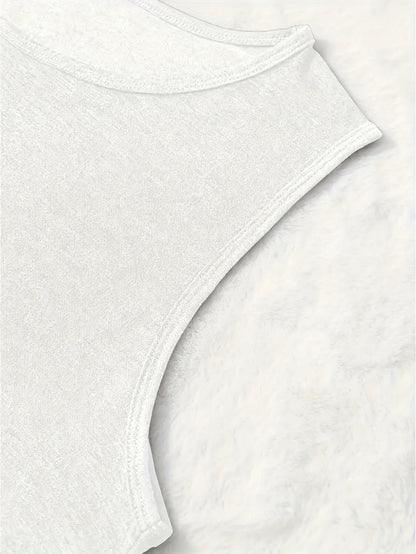 Crew Neck Tank Top for Women - Casual Round Neck Sleeveless Shirt with Polyester Fabric - Fashionable & Breathable Vest for All Seasons
