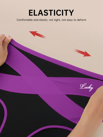 8pcs High Waist Women'S Color Clashing Shaping Panties, Cross Waistband Design, Comfortable And Breathable Mesh Fabric, Wrapping Belly, Shaping Body, Polyester And Spandex Blend, High Waisted Tummy Tucking Underwear, Suitable for Home Daily Wear