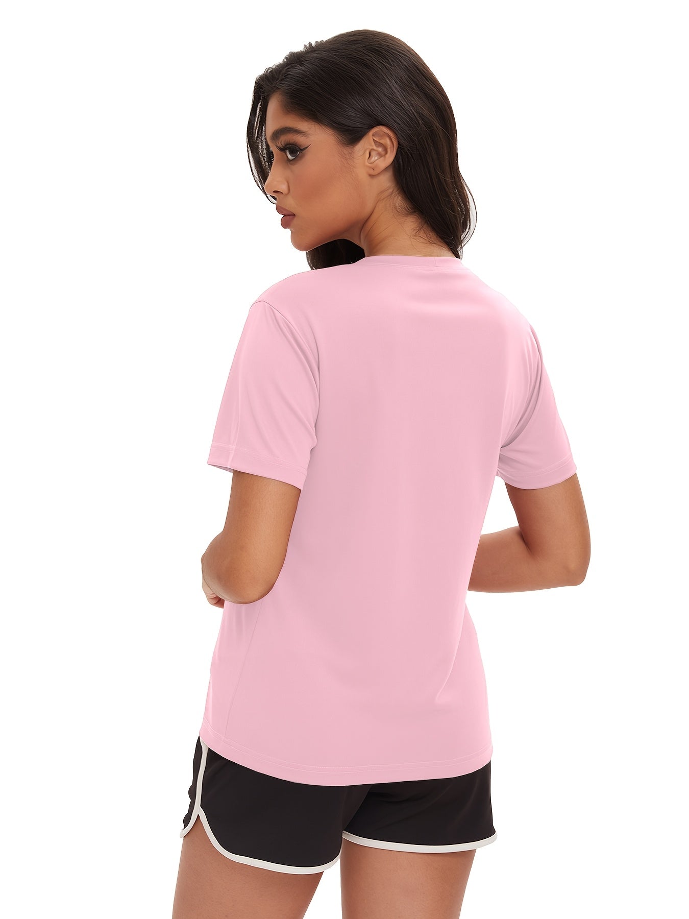 5 Pack Women' Quick-Dry S - Short Sleeve Tees Suitable for,,,, Swimming, & Outdoor, Crew Neck Solid Color Spring/Summer