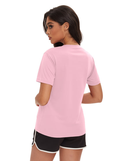 5 Pack Women' Quick-Dry S - Short Sleeve Tees Suitable for,,,, Swimming, & Outdoor, Crew Neck Solid Color Spring/Summer