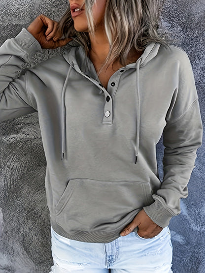 Hoodie for Women Sweatshirt Button Tops Casual Long Sleeve Oversize Pullover