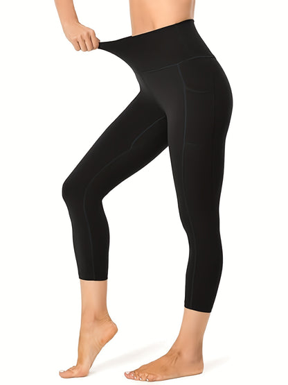 Women'S Capri Yoga Pants with Pockets Essential High-Waisted Leggings for Workout