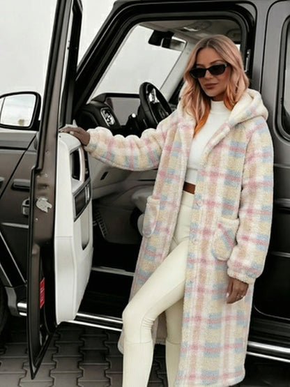 Grey Powder Blue Rice Home Coat Ladies Black Five Exclusive Warm Thick And Velvet Long Cute Sweet Home Colorful Plaid Home Pajamas Christmas Coat.