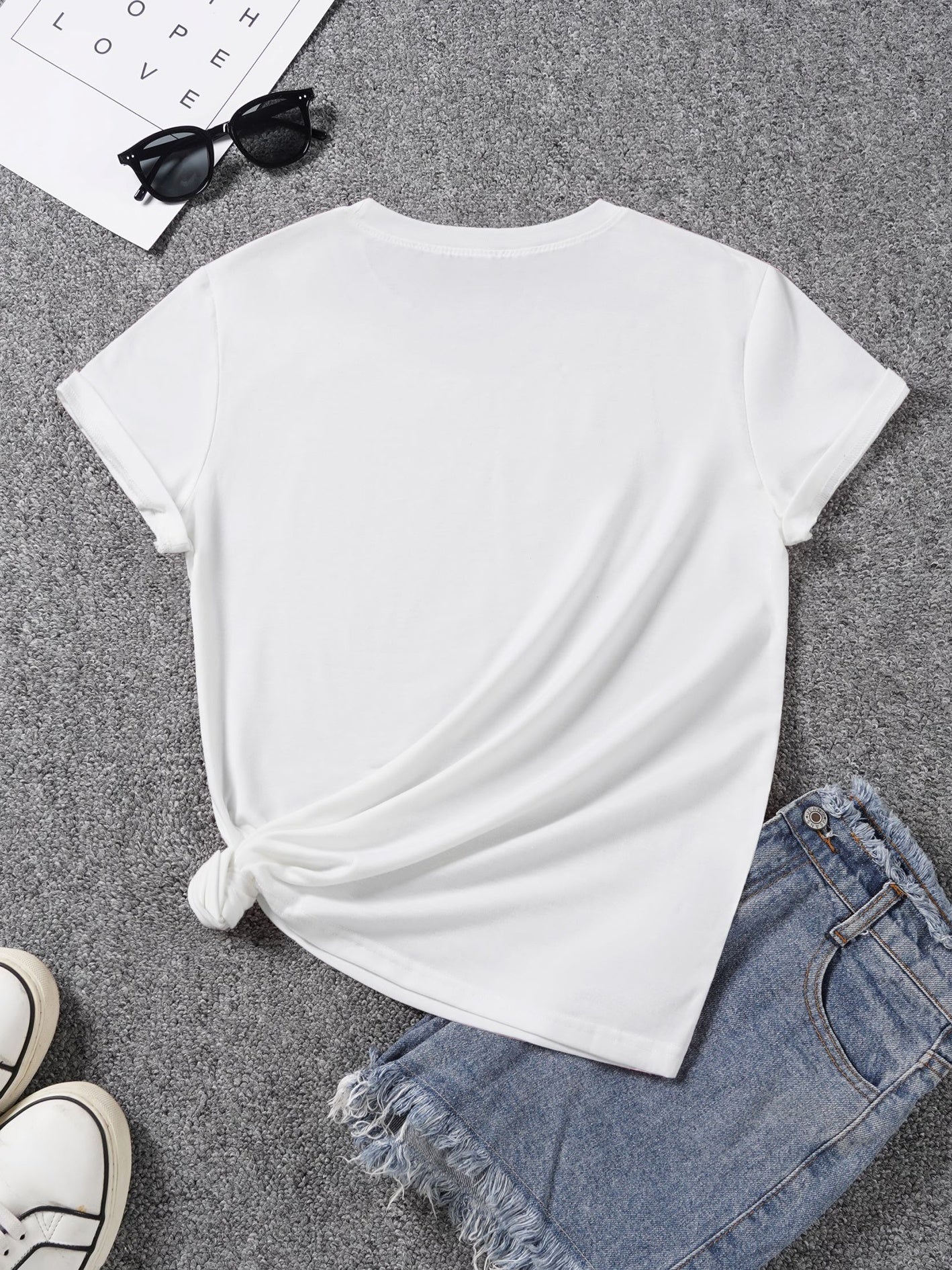 Elegant Light Luxury High-end Temperament Style Wear! Women's Printed T-Shirt-Pearl Diamond Jewelry Women's Design | Light Luxury Gorgeous Daily | Soft and Breathable Upper Body Fabric, Spring and Summer Casual Round Neck Short-sleeved Top