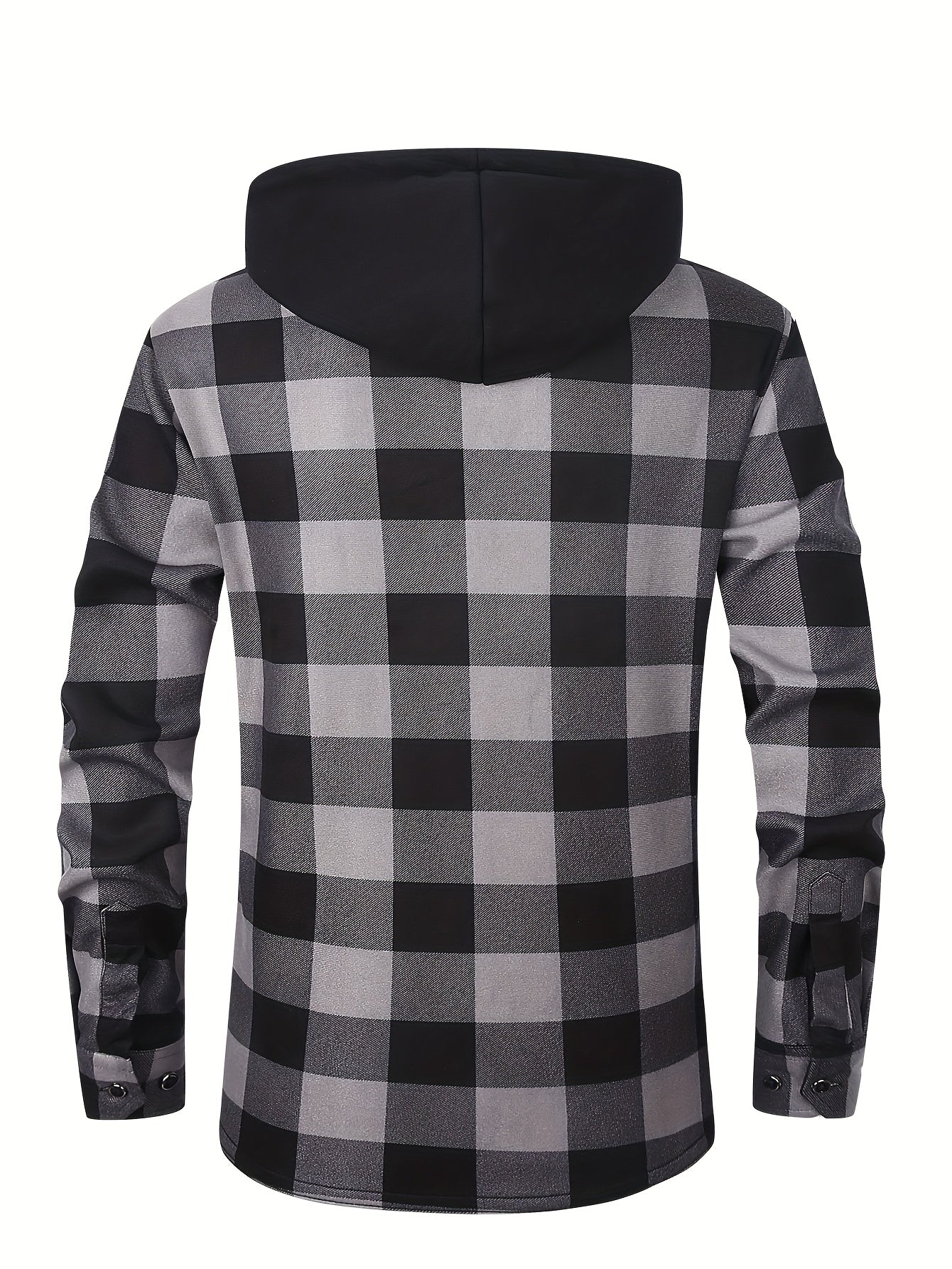Men'S Heavy-Duty Flannel Jacket - Thermal Insulated Hooded Coat with Front Pockets, Blue Black Plaid Work Jacket for Logging, Winter Outdoor Jobs, Construction - Cold Weather Outerwear by ESEA, Winter Coats