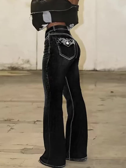 Women's Black Denim High-Waist Slim-Fit Jeans - product view 4