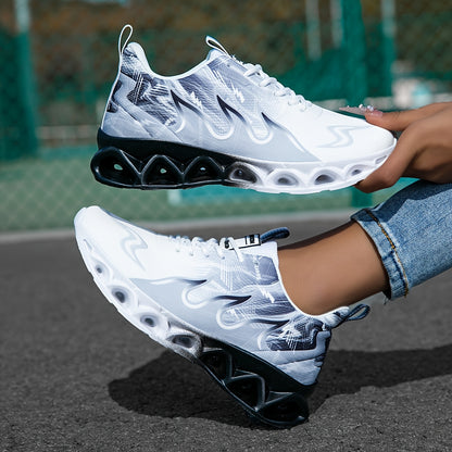 Breathable Lightweight Women'S Summer Sneakers - Comfortable Non-slip Lace-up Shoes - Random Printed Sole Casual Running Shoes