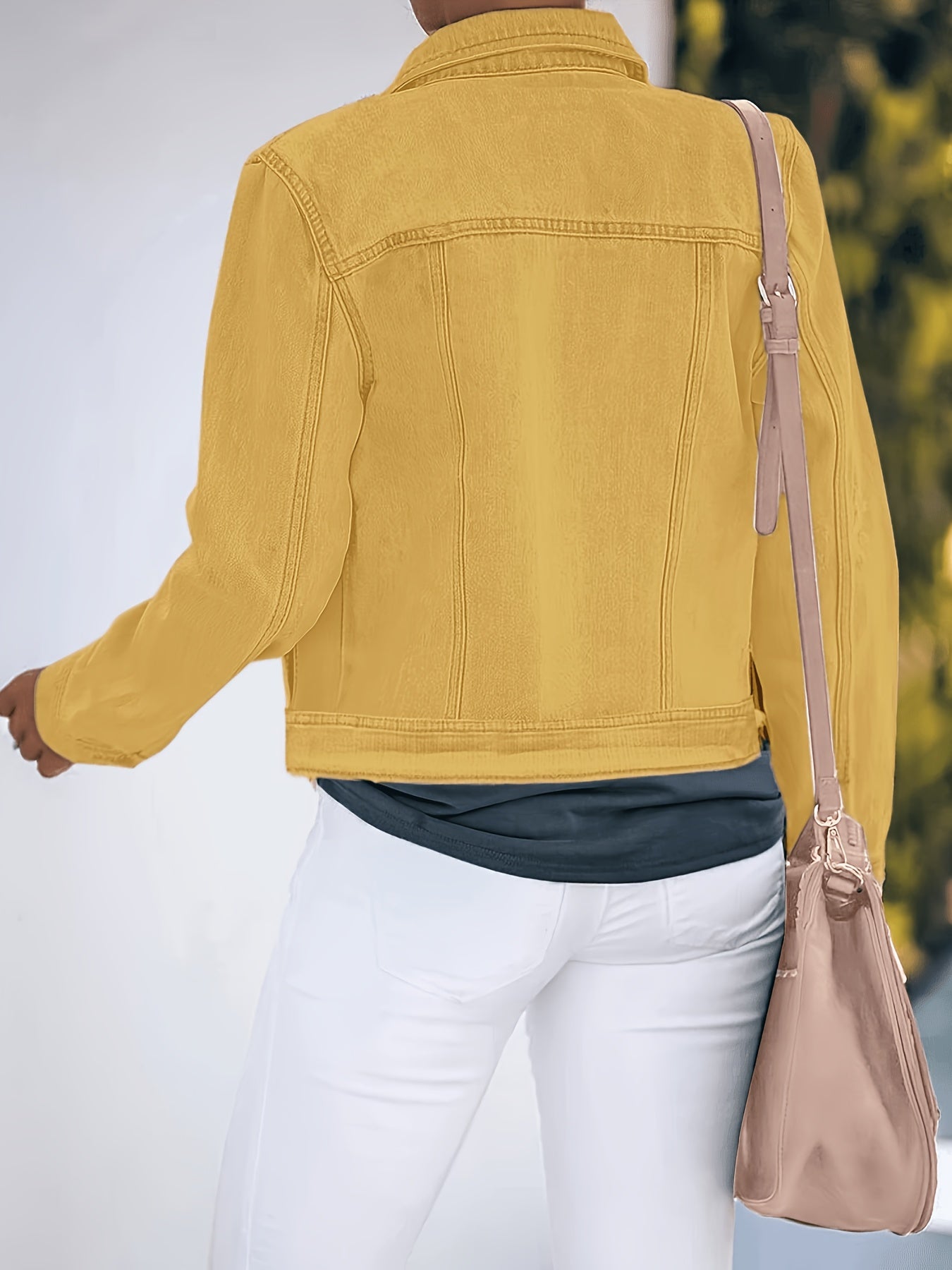 Women'S Retro-Wash Cropped Denim Jacket: Slim-Fit Button-Front Coat - Casual Everyday Denim Jacket, Perfect For Spring & Autumn Layering - Pairs Beautifully With Jeans, Dresses, And Skirts