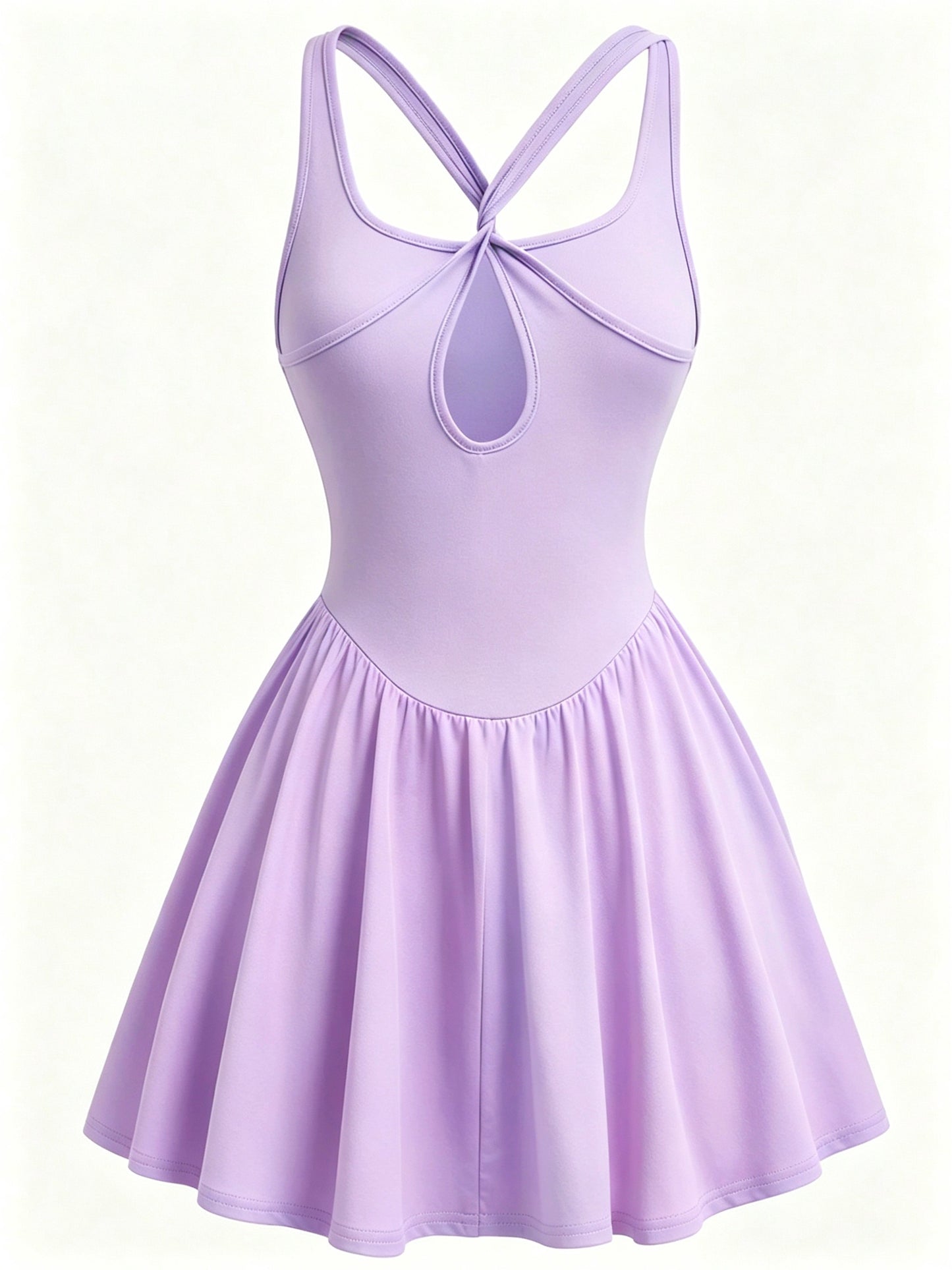 Womens Sleeveless 2-in-1 Athletic Tennis Golf Dress, Underneath Workout Dresses With Built-in Shorts Pocket, Workout Jumpsuits For Women Tummy Control With Double Lined Outfits.