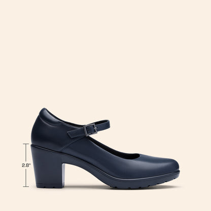 Women's Chunky Low Block Heels Mary Jane Closed Toe Work Pumps Comfortable Round Toe Dress Wedding Shoes
