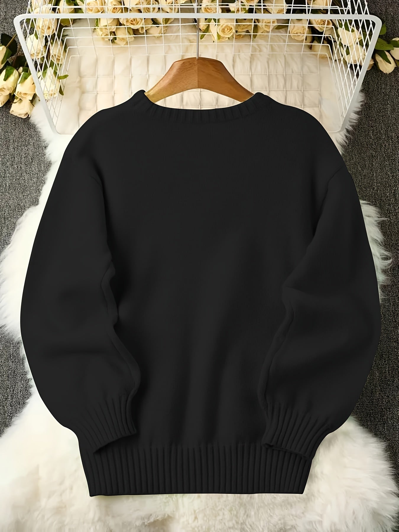 Plus Size, Women's Plus Size Light Green Sweater - Soft Turquoise Pullover Sweater, Cozy Crewneck Sweater for Fall/Winter, Oversized Drop Shoulder Design, Casual Everyday & Formal Outfits - Easy Care Sweater for Women with Cloud-Like Texture, Relaxed Fit,