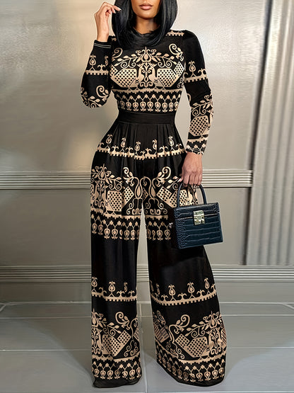 Women's Elegant Jumpsuit - Formal & Everyday Outfit, Machine Washable Polyester Jumpsuit for Parties, Office, Events - Women's Chic Clothing, Ladies Jumpsuit, Event Wear, Sophisticated Fashion, Highquality Fabric
