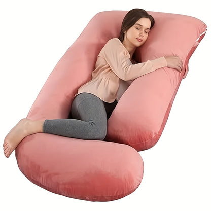 The Ultimate Comfort In Pregnancy - J-shaped Pregnancy Pillow with Multi-Functional Waist Support, 57 Inch J-Shaped Maternity Pillow for Back, Belly & Leg Support with Breathable Cover Machine Washable, Christmas Gift for Pregancy, New Year's Gift